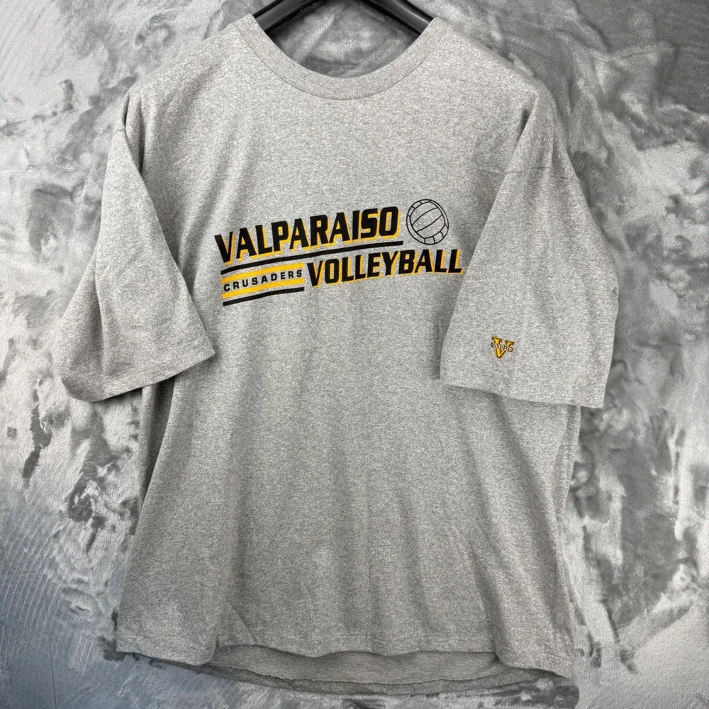 Vintage Valparaiso Crusaders Volleyball T-Shirt XXL Gray The Cotton Exchange NWT